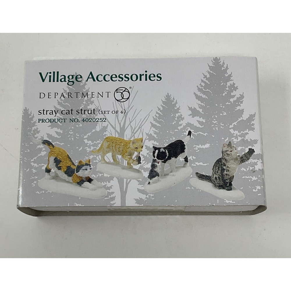 Dept 56 Village Accessories Stray Cat Strut Set Of 4 Christmas 4020252